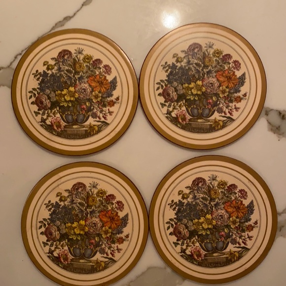 PIMPERNEL 4 FLORAL COASTER MADE IN ENGLAND - Picture 1 of 3